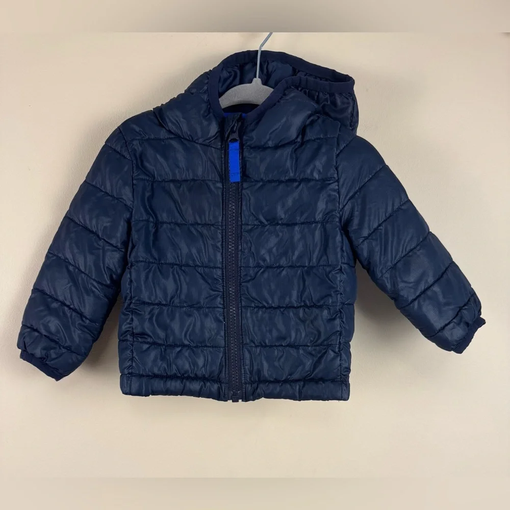 Primary Lightweight Puffer Jacket in Navy size 6-12M - Picture 1 of 3